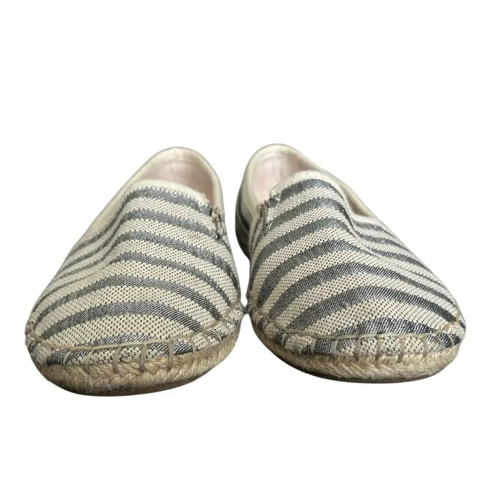 Charter Club Joeey Round Toe Metallic Stripe Espadrille Flats Size 8.5